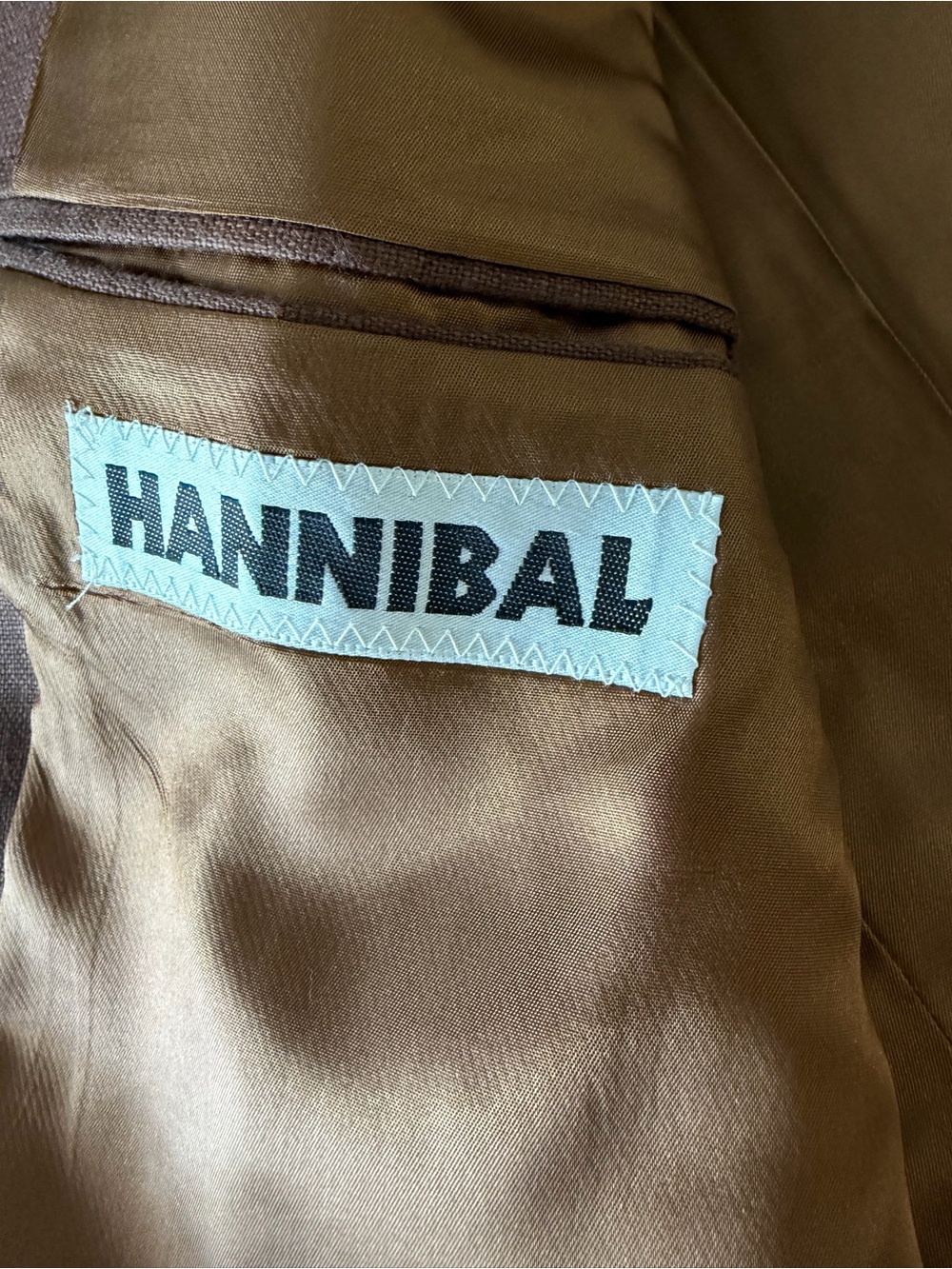 Vintage Hannibal 100% Linen Brown Blazer Jacket 44R Made in Canada - Picture 8 of 10